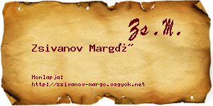 Zsivanov Margó névjegykártya